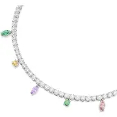 Swarovski Chaîne jaune / vert / violet / argent
