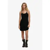 Superdry Mini Jersey Cami Sleeveless Dress Noir XL Femme