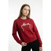 Converse Sweatshirts LOVE LACES CREW femmes - Rouge - EU S