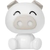 Luxus Europe - Lampe de chevet pour enfant, forme cochon, blanche - Veilleuse LED sans fil pour enfants - Rechargeable par USB-C