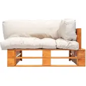 vidaXL Canapé-palette de jardin avec coussins en pin couleur sable