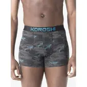 KOROSHI Boxers turquoise / gris / noir