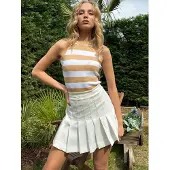 Trend Alaçatı Stili Tops en tricot camel / blanc