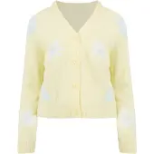 Brave Soul Cardigan bleu clair / jaune clair / blanc