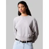 Calvin Klein Jeans Sweat-shirt 'Woven Label' gris chiné