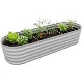 Northix Jardinière semi-circulaire en métal - Parterre surélevé