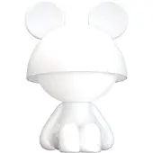 Luxus Europe - Lampe de chevet pour enfant, motif souris, blanc - Veilleuse LED sans fil pour enfants - Rechargeable par USB-C