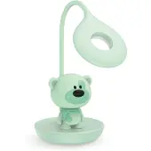 Luxus Europe - Lampe de chevet pour enfant, motif chien, modèle Mini, couleur vert menthe - Veilleuse LED sans fil pour enfants – Rechargeable par USB-C