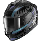Shark D-Skwal 3 Streetrush, casque intégral ,Noir/Gris/Vert/Mauve ,M