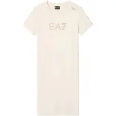 EA7 pour femme. 7W000478_AF12500 Robe Evolution beige (XS), Casuel, Coton, Manche courte