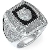 GUESS Lion King Pave Ring Argenté 62 Homme