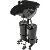 OEM Shampoo-Basin, réglable en hauteur, design double récipient, noir