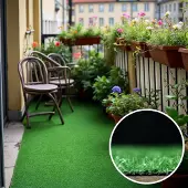 Europe Grass Tapis de gazon synthétique "Meadow", dimensions 100x400 cm, couleur verte, en polypropylène