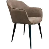 NABER Ella 1KM, chaise, piétement noir mat, revêtement kaki foncé