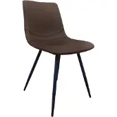 NABER Lino 1KT, chaise, piétement noir mat, revêtement marron