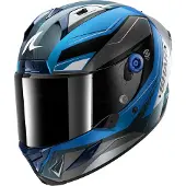 Shark Aeron Mekarium, casque intégral ,Noir/Bleu/Argent ,M