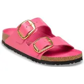Birkenstock Arizona Big Buckle Natural Leather Patent Sandals Rose EU 38 Femme