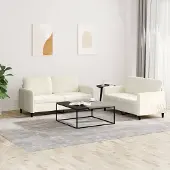 vidaXL ensemble canapé 2 pièces Ensemble canapé velours crème 3201982