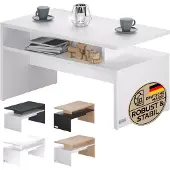 Casaria Table basse Sacramento blanc 95x55x50cm