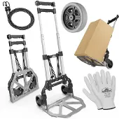 Gardebruk Diable Argent/Noir Aluminium 80kg réglable en hauteur