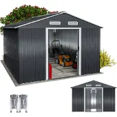 Gardebruk Abri de jardin anthracite en métal 312x257x177,5cm