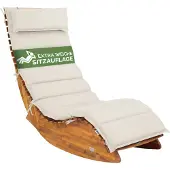Detex Matelas coussin crème pour chaise de longue 177x58x7cm