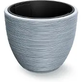 Casaria Pot de fleurs Rainures Gris Plastique 40x32cm