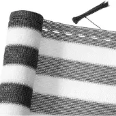 Detex Paravent Brise-vue 1x10m Gris/Blanc