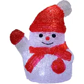 Deuba Figurine lumineuse Bonhomme de neige S LED acrylique