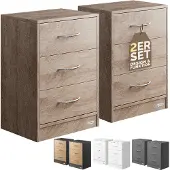 Casaria 2x Table de chevet Eloïse bois 54x39x28cm