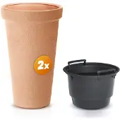 Casaria Set de 2 pots de fleurs en terre cuite 63x40cm