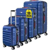 Monzana Set de 4 valises rigides bleu voyages rangement
