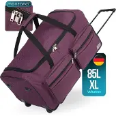 Monzana Grand sac de voyage trolley 85L Violet avec cadenas