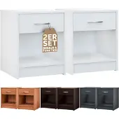 Casaria 2x Table de chevet blanc 50x40x35cm