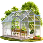 Gardebruk Serre en aluminium 250x190x195cm 2 fenêtres de toit