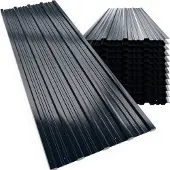 Gardebruk Kit de 24 tôles trapézoïdales anthracite 129x46cm pré-percées