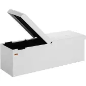 Casaria Banc coffre blanc 115x38x38cm 131 L avec couvercle