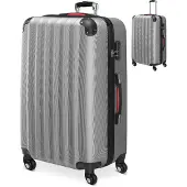 Monzana Valise rigide xl argent 45,5x28x70 cm avec serrure
