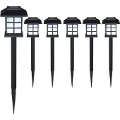 Deuba Set de 6 lampes solaires piquet pour jardin 8h autonomie lumière extérieur LED avec interrupteur crépusculaire