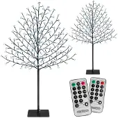 Monzana 2x Arbre Cerisier 220 LED blanc froid 220cm