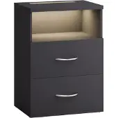 Casaria Table de chevet Jamie Anthracite avec éclairage