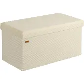 Casaria Banc Beige Cordon 76x38x38cm MDF pliable