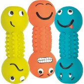 Trixie 3x Haltère smiley en latex avec couineur 19cm