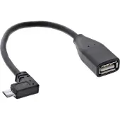 InLine Adaptateur OTG Micro-USB B mâle / A femelle, coudé, câble de 0,1 m