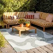 FRAAI Tapis d'extérieur | Summer Swirl Vert | 80x150cm | Vert | Rectangulaire | Tapis d'extérieur