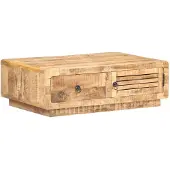 Syfax Table basse 90x60x29 cm Bois de manguier brut