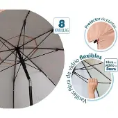 OEM Parasol rose en aluminium, Ø 220 cm, indice UPF 50+