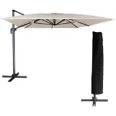 Happy Garden Parasol Déporté Molokai Rectangulaire 3x4m Beige + Housse