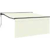 vidaXL Store rétractable Crème 300 x 250 cm Polyester et aluminium