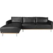ANGEL CERDA SL Angel Cerdá Gauche Chaise longue Canapé en cuir noir 6198